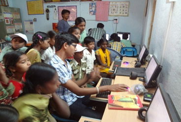 Computer Education to Rural Children by NSS Volunteers