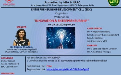 One Day Webinar on Innovation & Entrepreneurship