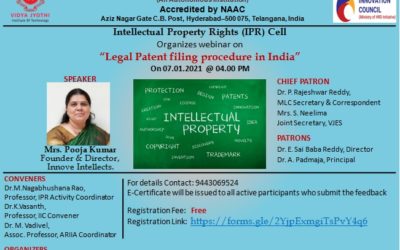 Webinar on Legal Patent filing procedure in India