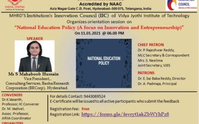 Orientation Session on National Education Policy (A focus on Innovation and Entrepreneurship)