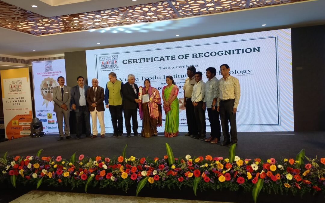 ICI Student Chapter Award at Telangana level from Indian Concrete Institute (ICI) HYDC